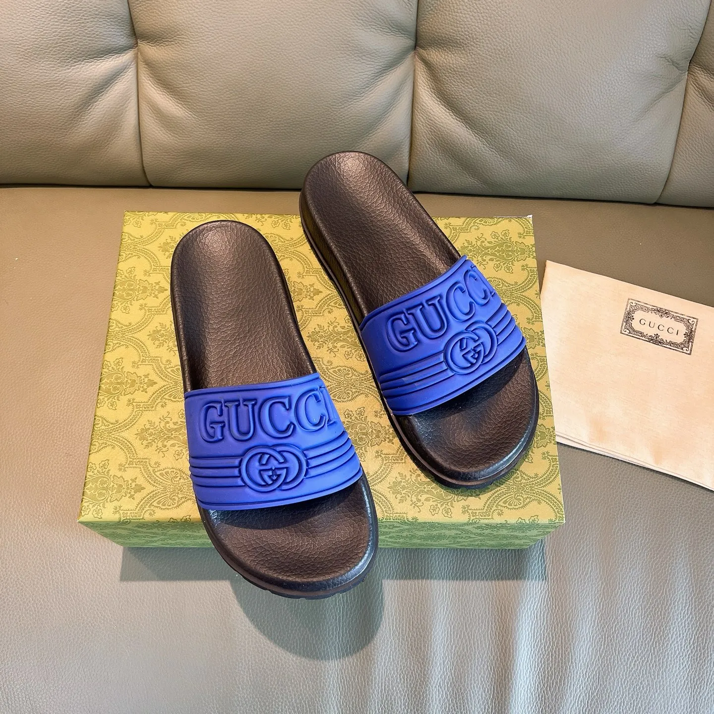 Men's Men's Shoes 130🐮🐮Gucci Gucci Slippers Gucci 2024 latest beach sandals slippers Original molding double G LOGO Original molding consistent Outsole: Men's Men's Shoes u double-layer outsole Size: 35-46